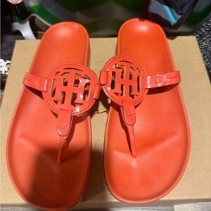 Orange Slide Sandals